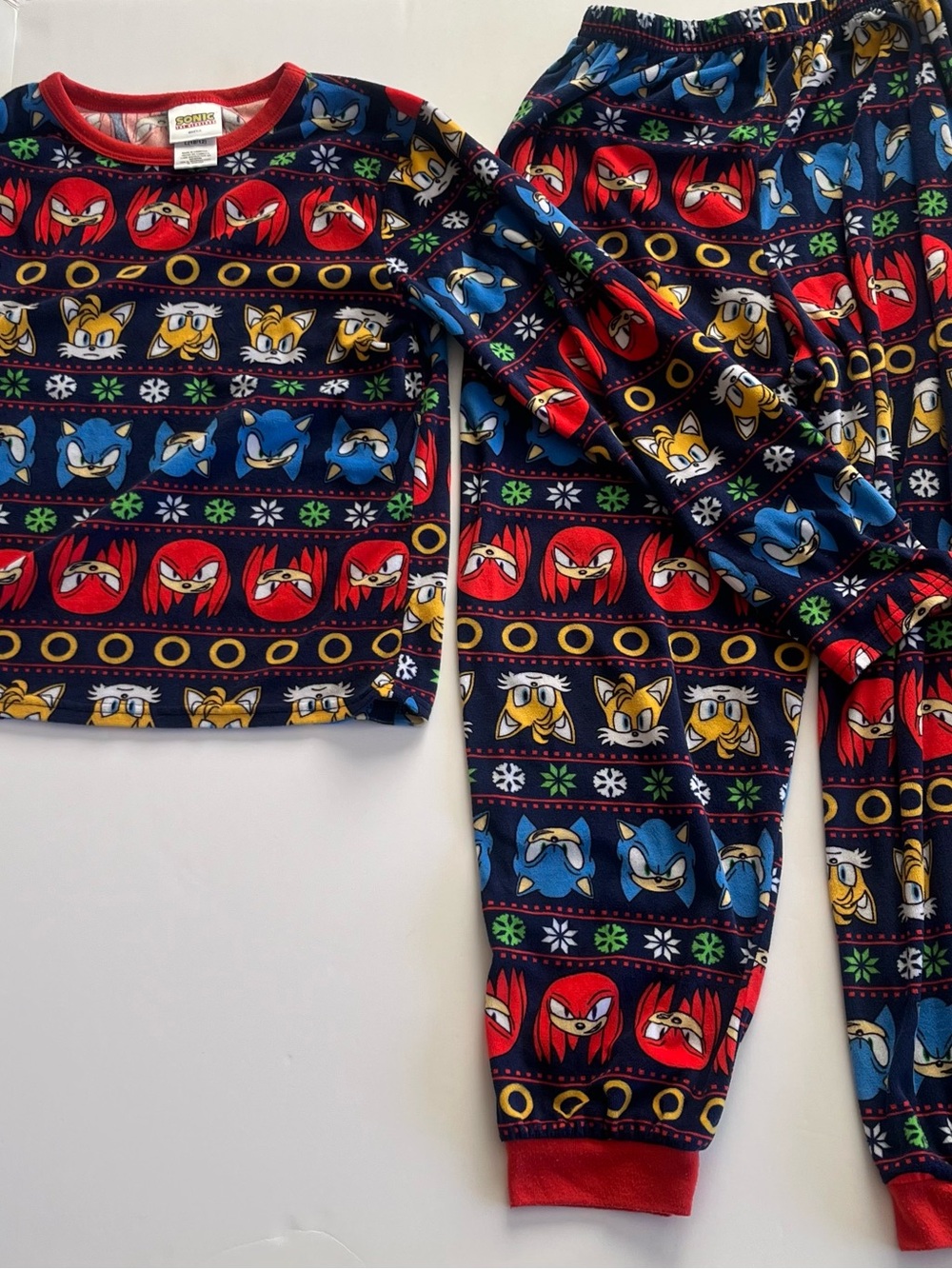 Boys Sonic Team Character Navy & Red Pajama Set